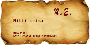 Mitli Erina névjegykártya